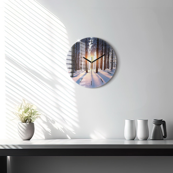 Orologio rotondo Foresta del tramonto