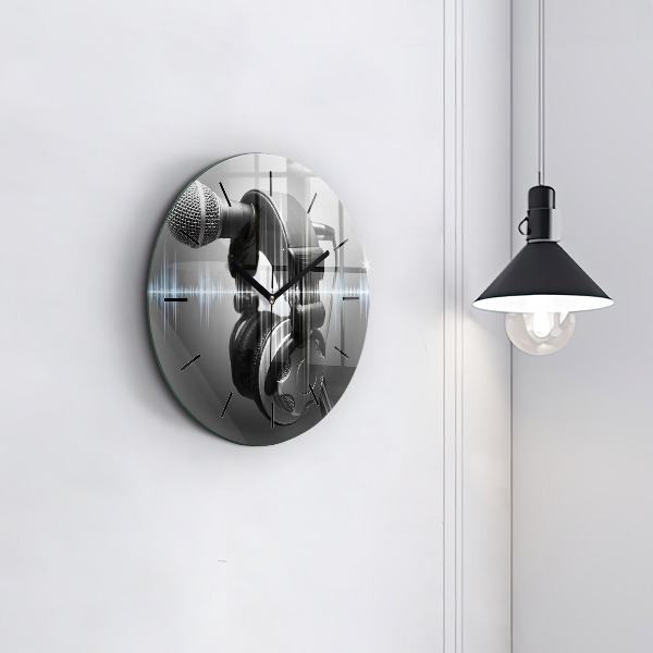 Orologio rotondo Microfono e cuffie