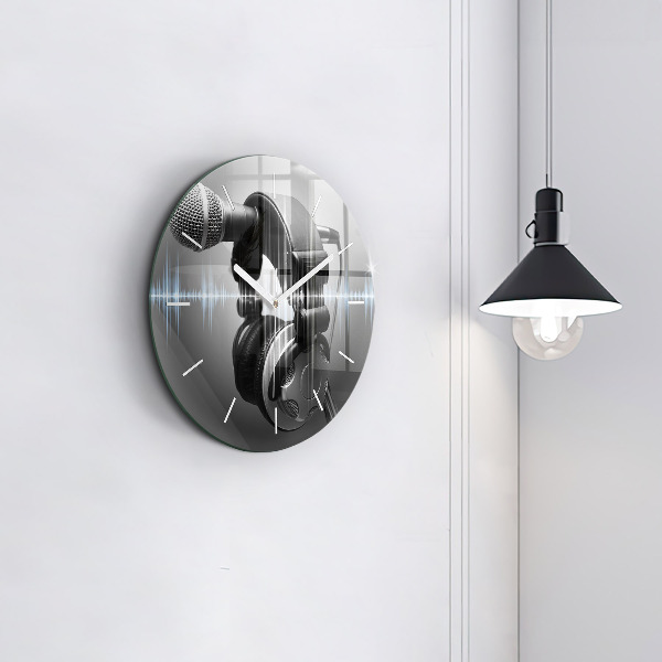 Orologio rotondo Microfono e cuffie