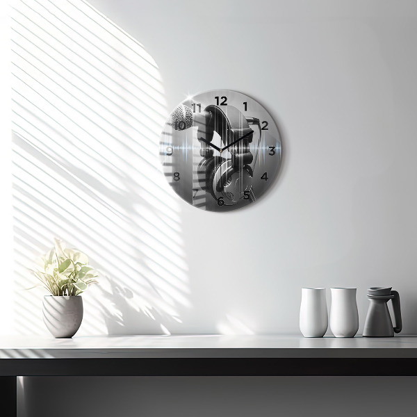Orologio rotondo Microfono e cuffie
