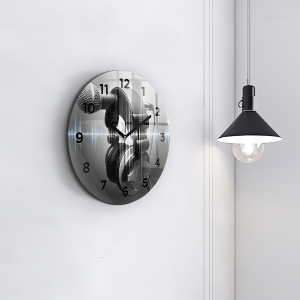 Orologio rotondo Microfono e cuffie