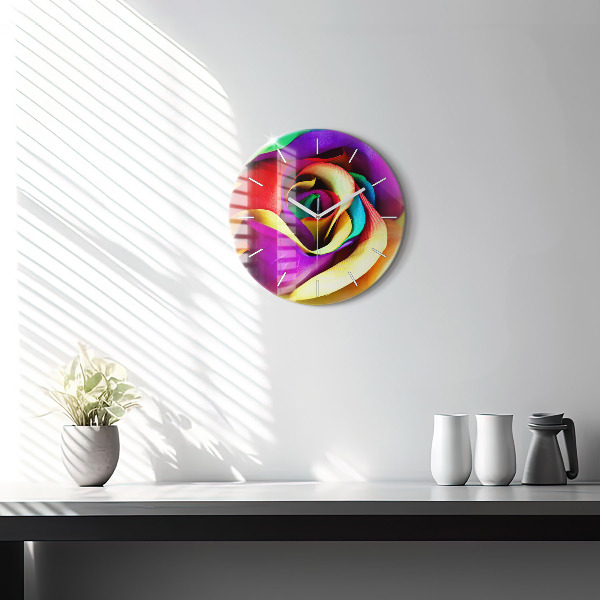 Orologio rotondo Rosa arcobaleno