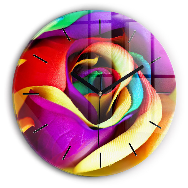 Orologio rotondo Rosa arcobaleno