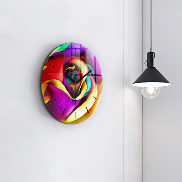 Orologio rotondo Rosa arcobaleno