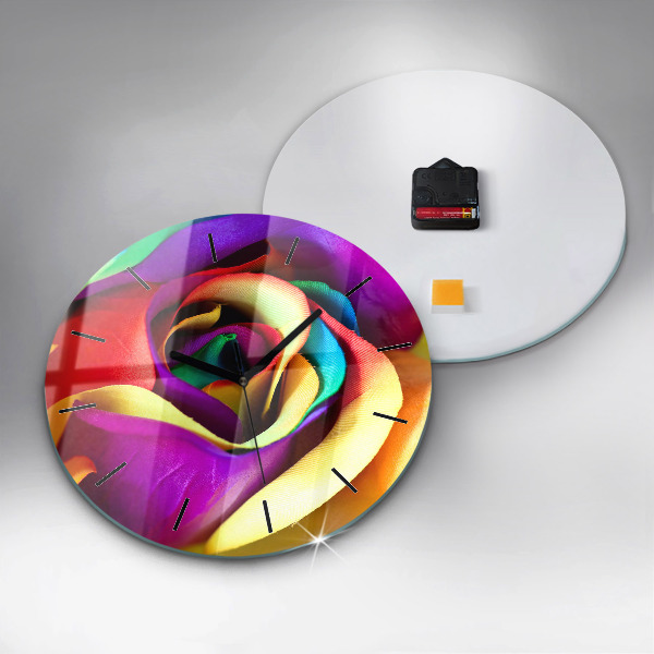 Orologio rotondo Rosa arcobaleno