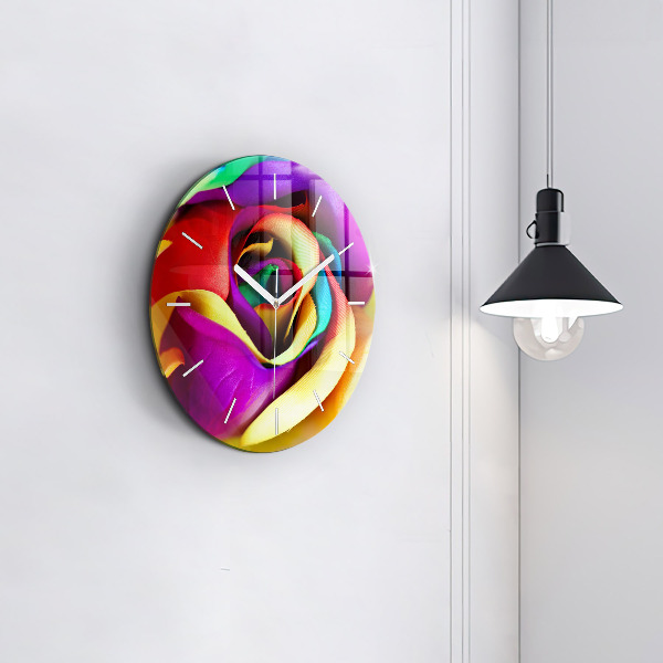 Orologio rotondo Rosa arcobaleno
