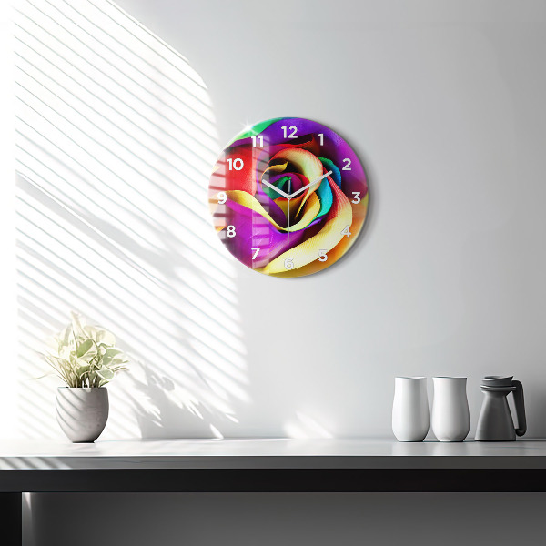 Orologio rotondo Rosa arcobaleno