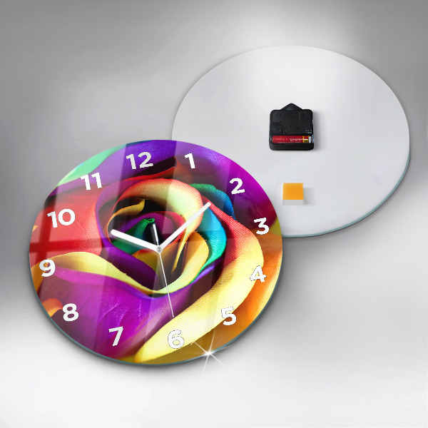 Orologio rotondo Rosa arcobaleno