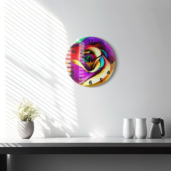 Orologio rotondo Rosa arcobaleno