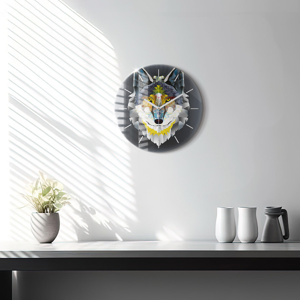 Orologio rotondo Testa di lupo