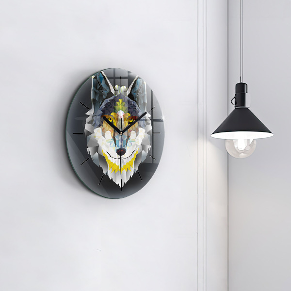 Orologio rotondo Testa di lupo