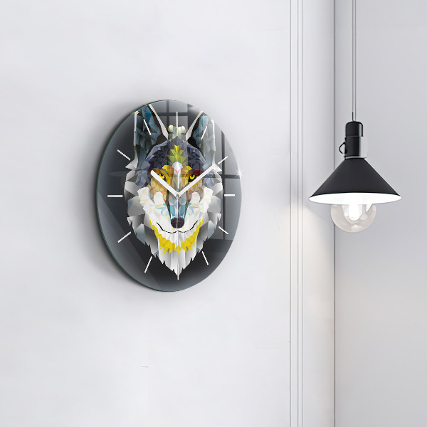 Orologio rotondo Testa di lupo