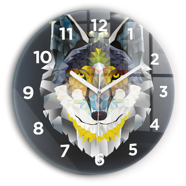 Orologio rotondo Testa di lupo