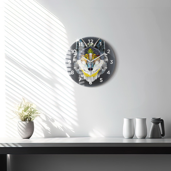 Orologio rotondo Testa di lupo
