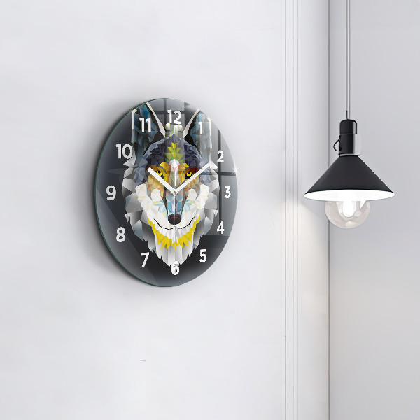 Orologio rotondo Testa di lupo