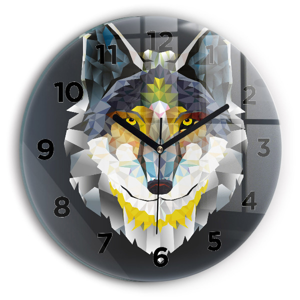 Orologio rotondo Testa di lupo