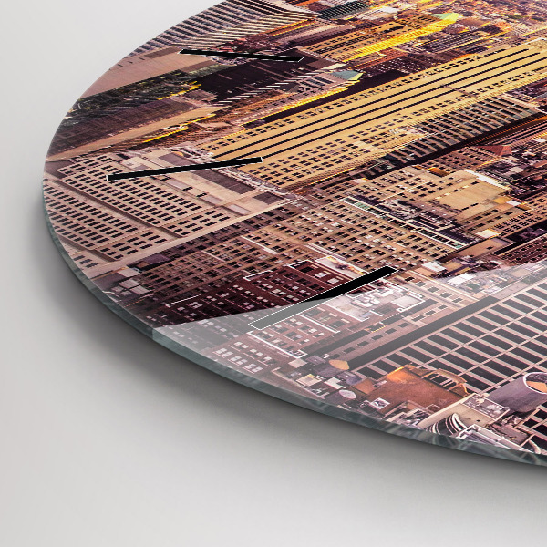Orologio rotondo Tramonto New York