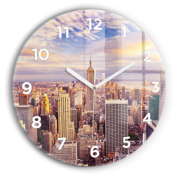 Orologio rotondo Tramonto New York