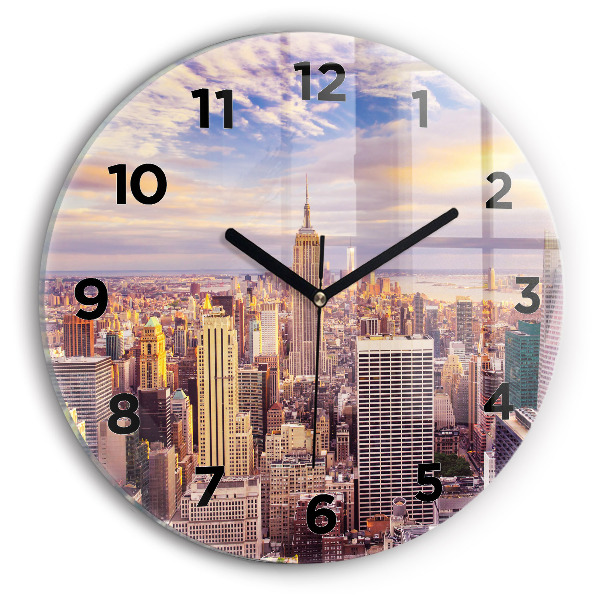 Orologio rotondo Tramonto New York