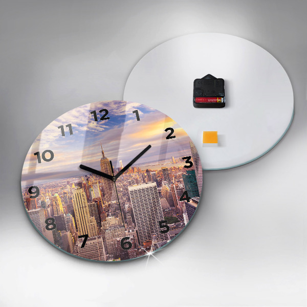 Orologio rotondo Tramonto New York