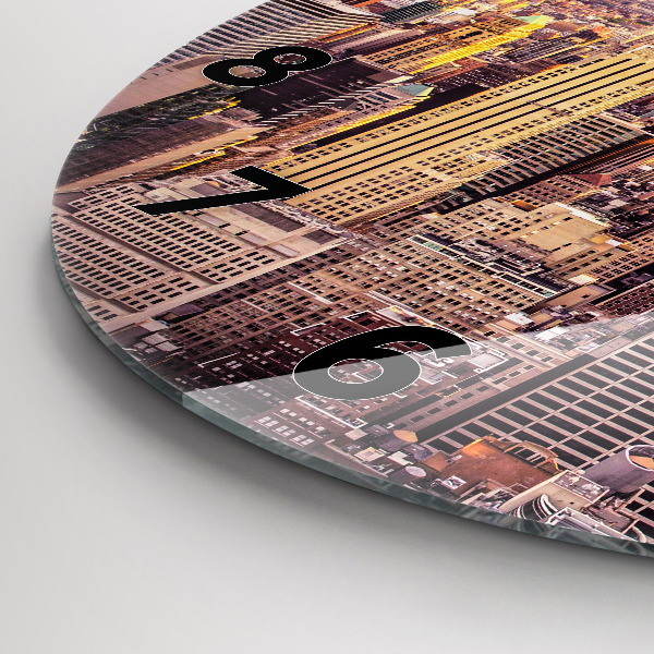 Orologio rotondo Tramonto New York