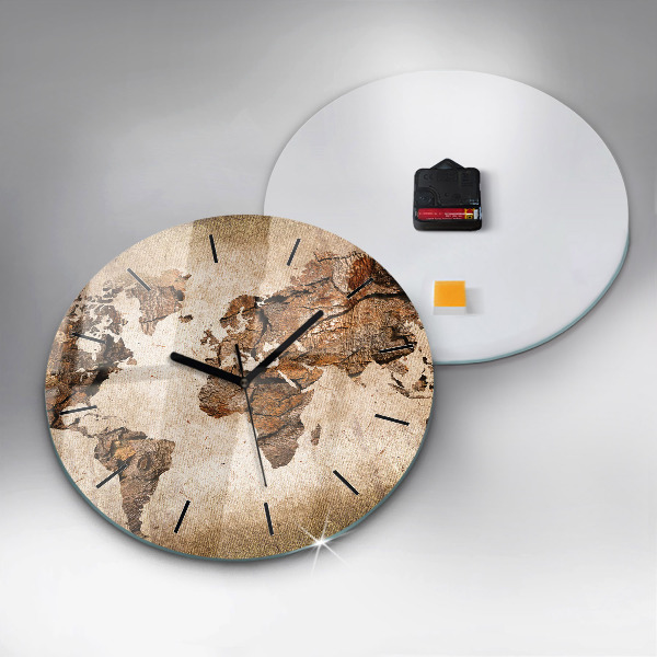 Orologio rotondo Mappa del mondo d'epoca