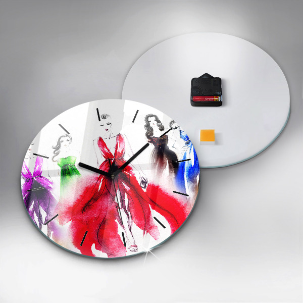 Orologio rotondo Donne in abiti colorati