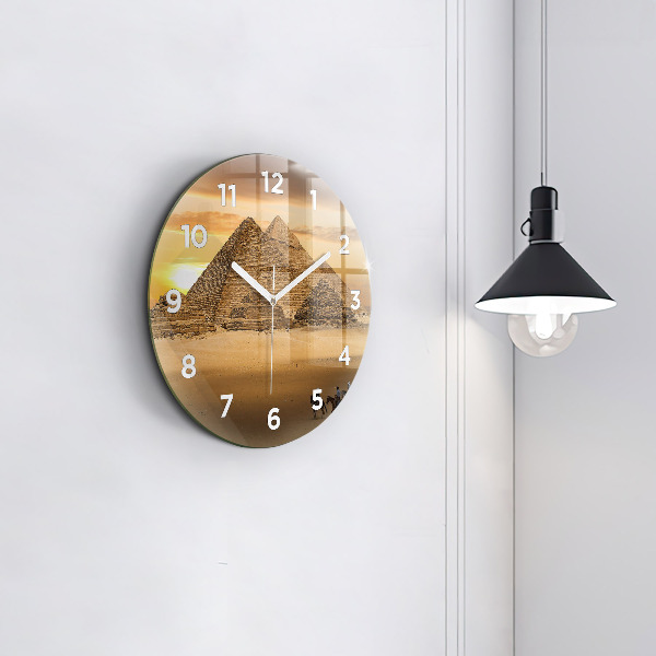 Orologio rotondo Piramidi e tramonto