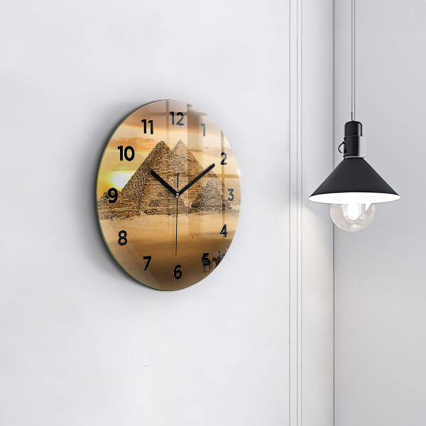 Orologio rotondo Piramidi e tramonto