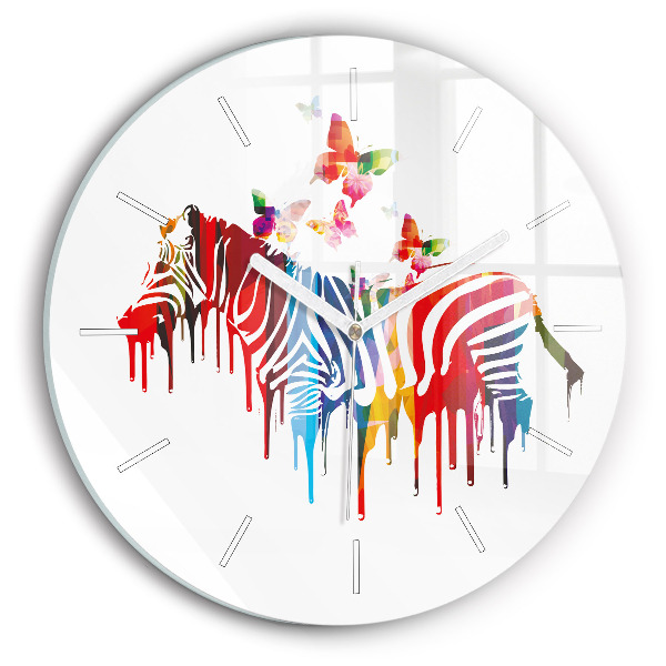 Orologio rotondo Zebra colorata