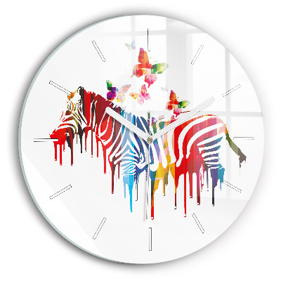 Orologio rotondo Zebra colorata
