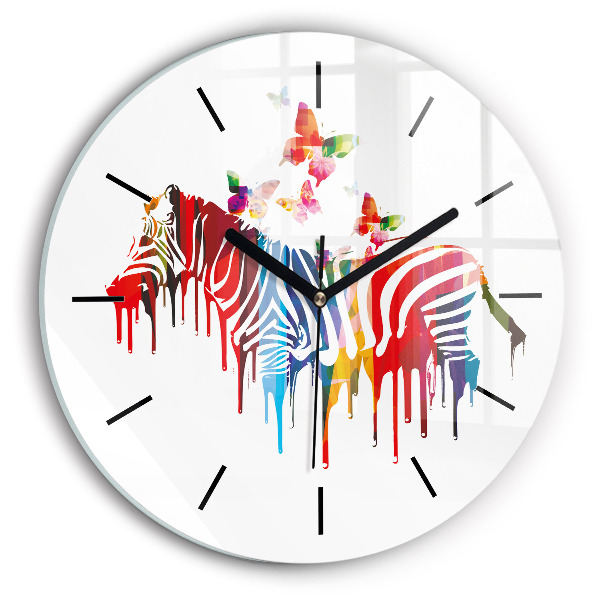 Orologio rotondo Zebra colorata