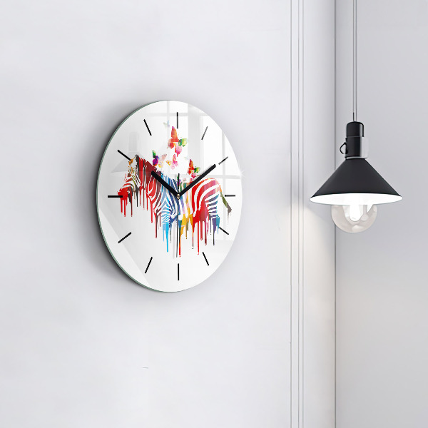 Orologio rotondo Zebra colorata