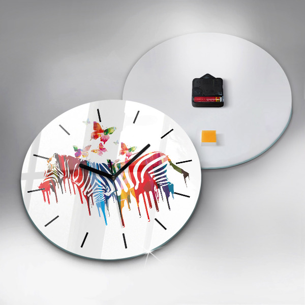 Orologio rotondo Zebra colorata