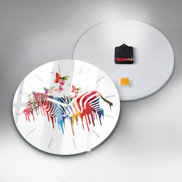 Orologio rotondo Zebra colorata