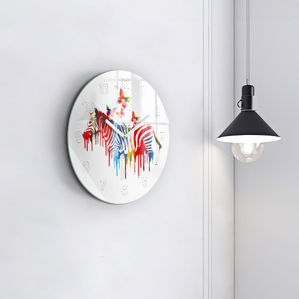 Orologio rotondo Zebra colorata