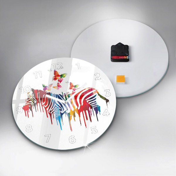 Orologio rotondo Zebra colorata