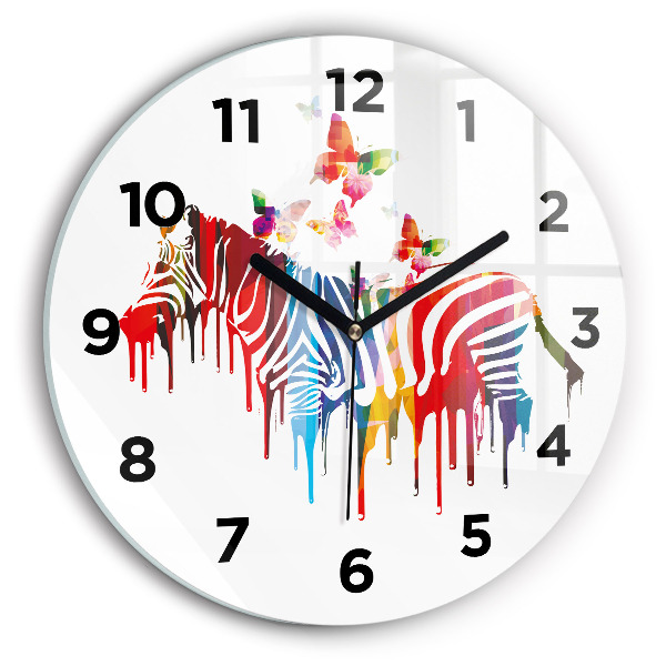 Orologio rotondo Zebra colorata