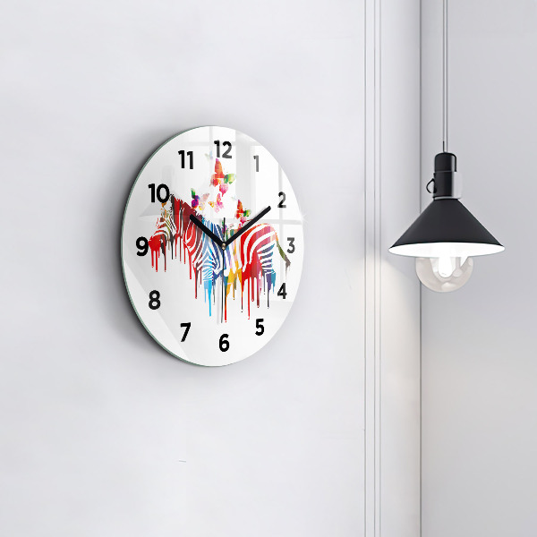 Orologio rotondo Zebra colorata