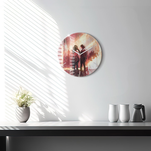 Orologio rotondo Giovane coppia innamorata