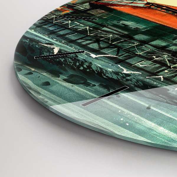 Orologio rotondo Villaggio di pescatori