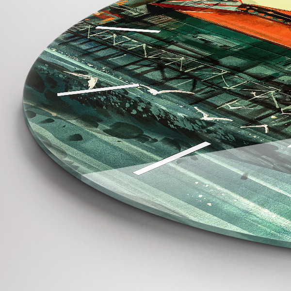 Orologio rotondo Villaggio di pescatori