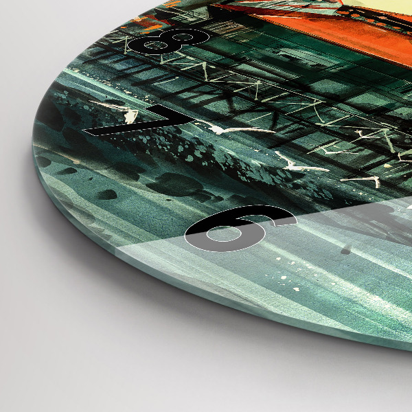 Orologio rotondo Villaggio di pescatori