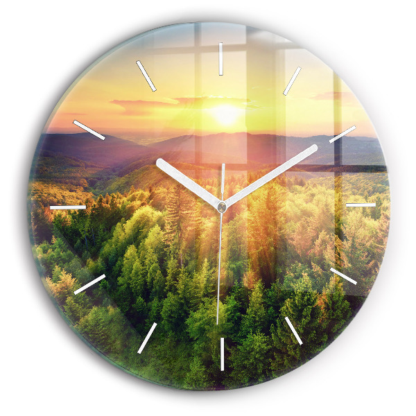 Orologio rotondo Tramonto sulle colline