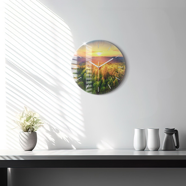 Orologio rotondo Tramonto sulle colline
