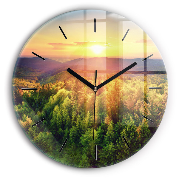 Orologio rotondo Tramonto sulle colline