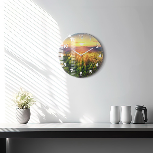 Orologio rotondo Tramonto sulle colline