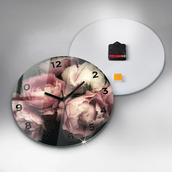 Orologio rotondo Mazzo di rose rosa