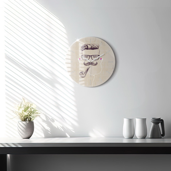 Orologio rotondo Uomo con la pipa