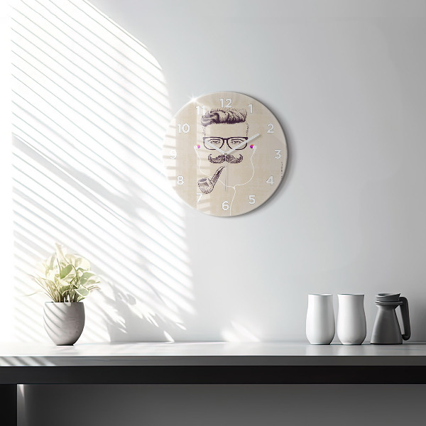 Orologio rotondo Uomo con la pipa